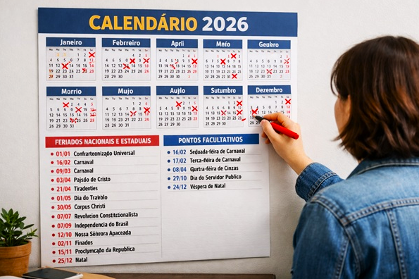 Governo divulga calendário de feriados e pontos facultativos em 2026